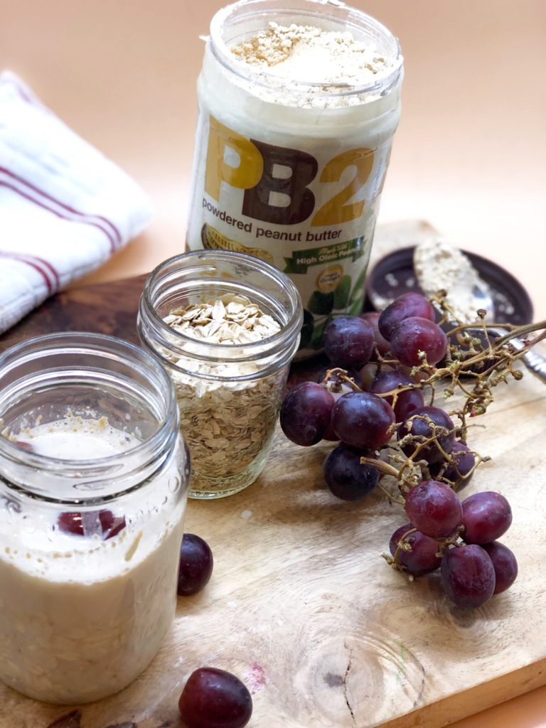 peanut butter and jelly overnight oats