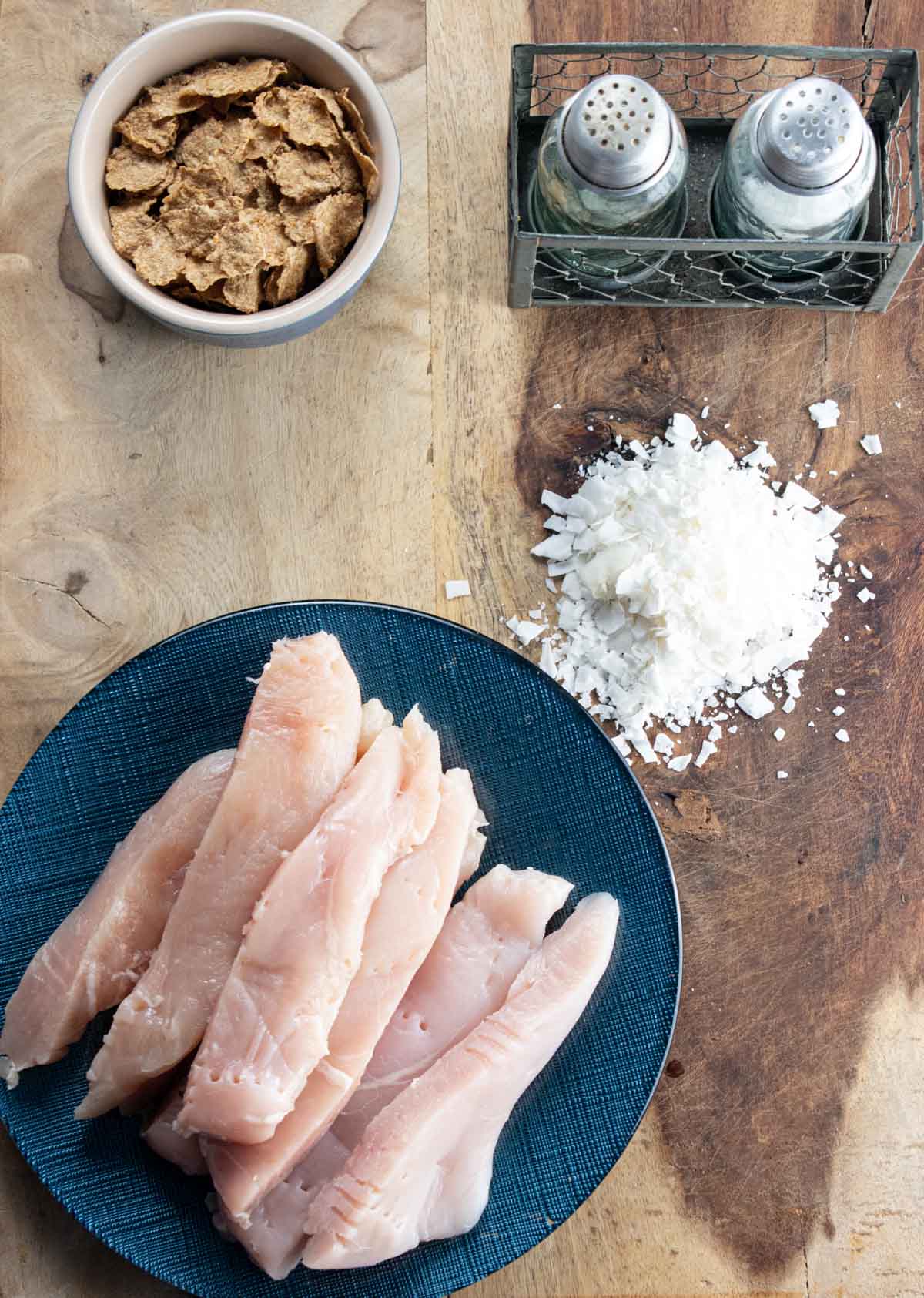 ingredients for coconut crusted chicken strips