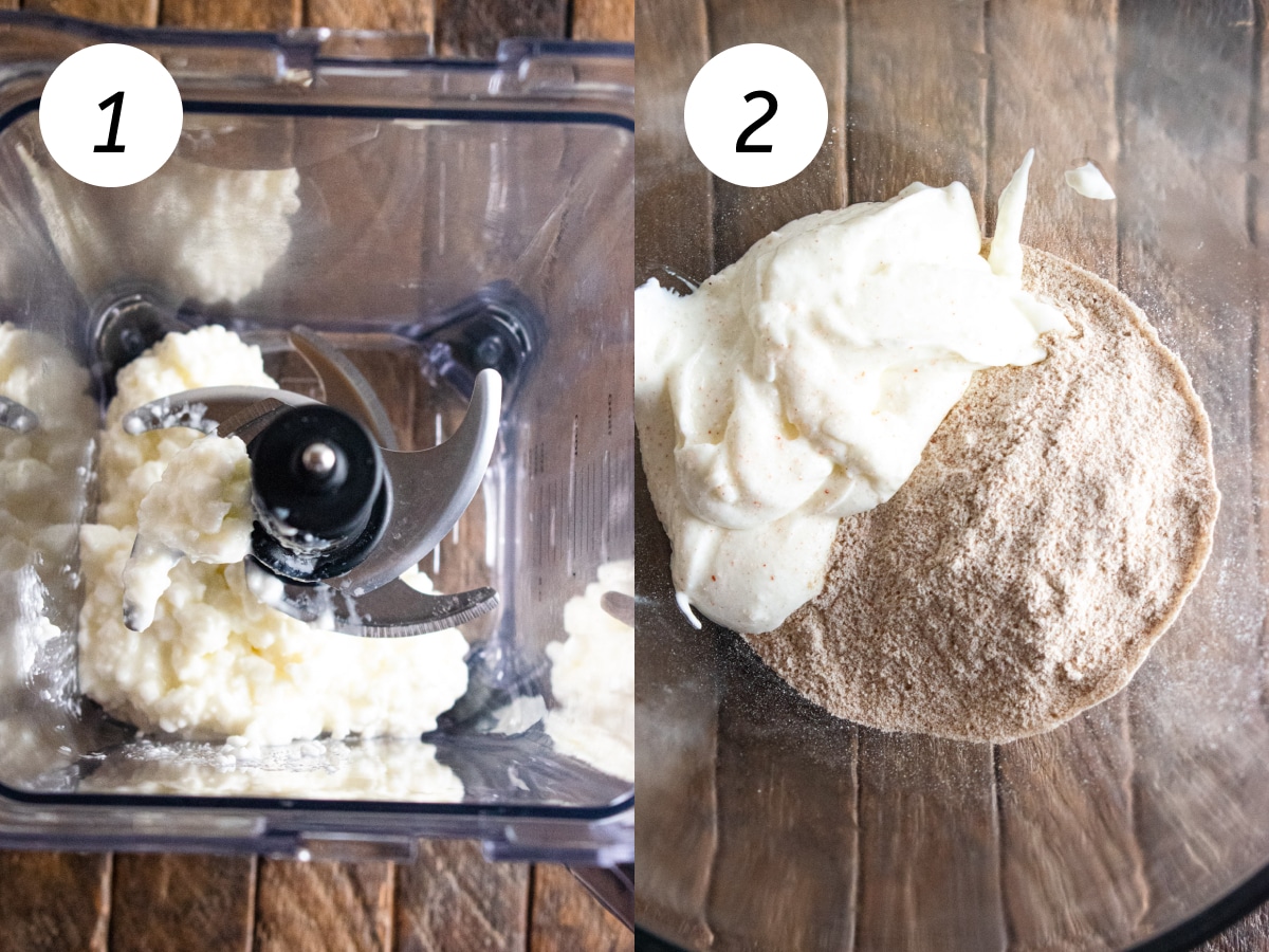 Steps one and two of the cooking process to make this recipe.
