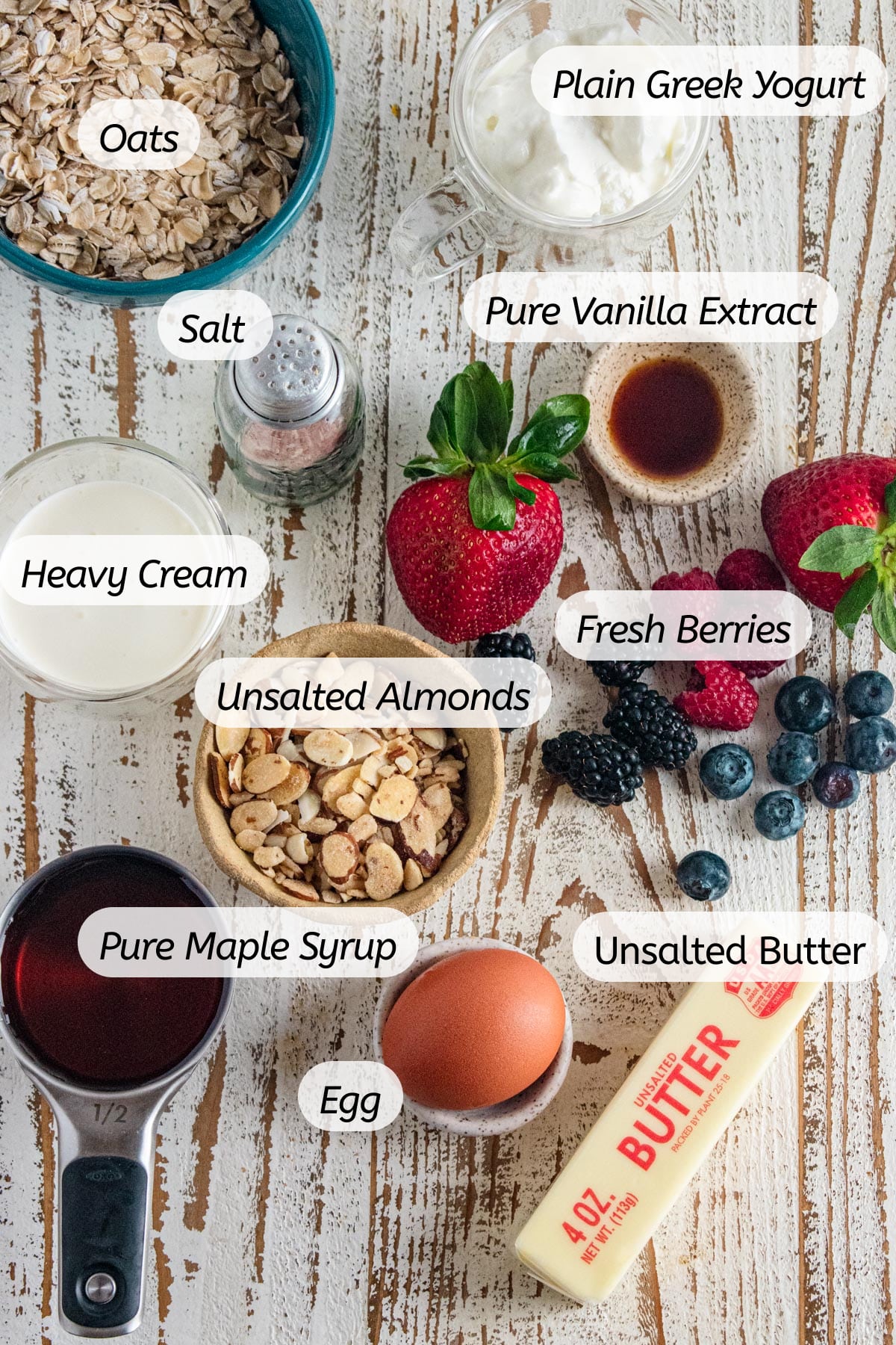 The ingredients needed to make this recipe with labels included.