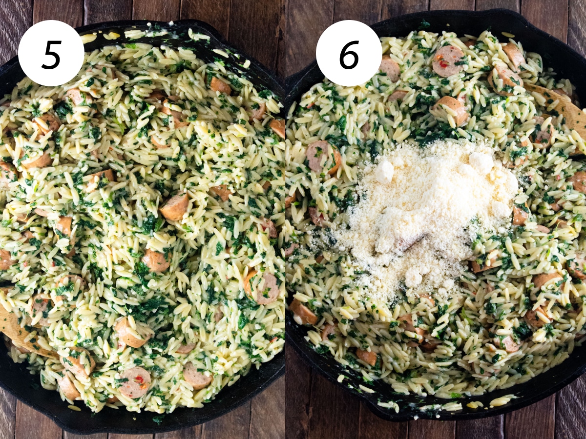 Steps 5 and 6 of the cooking process to make this recipe.