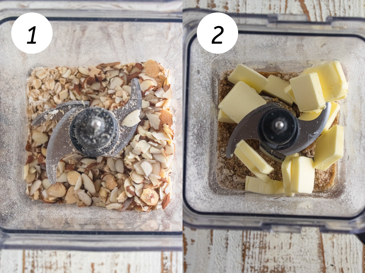 Steps one and two of the cooking process to make this recipe.