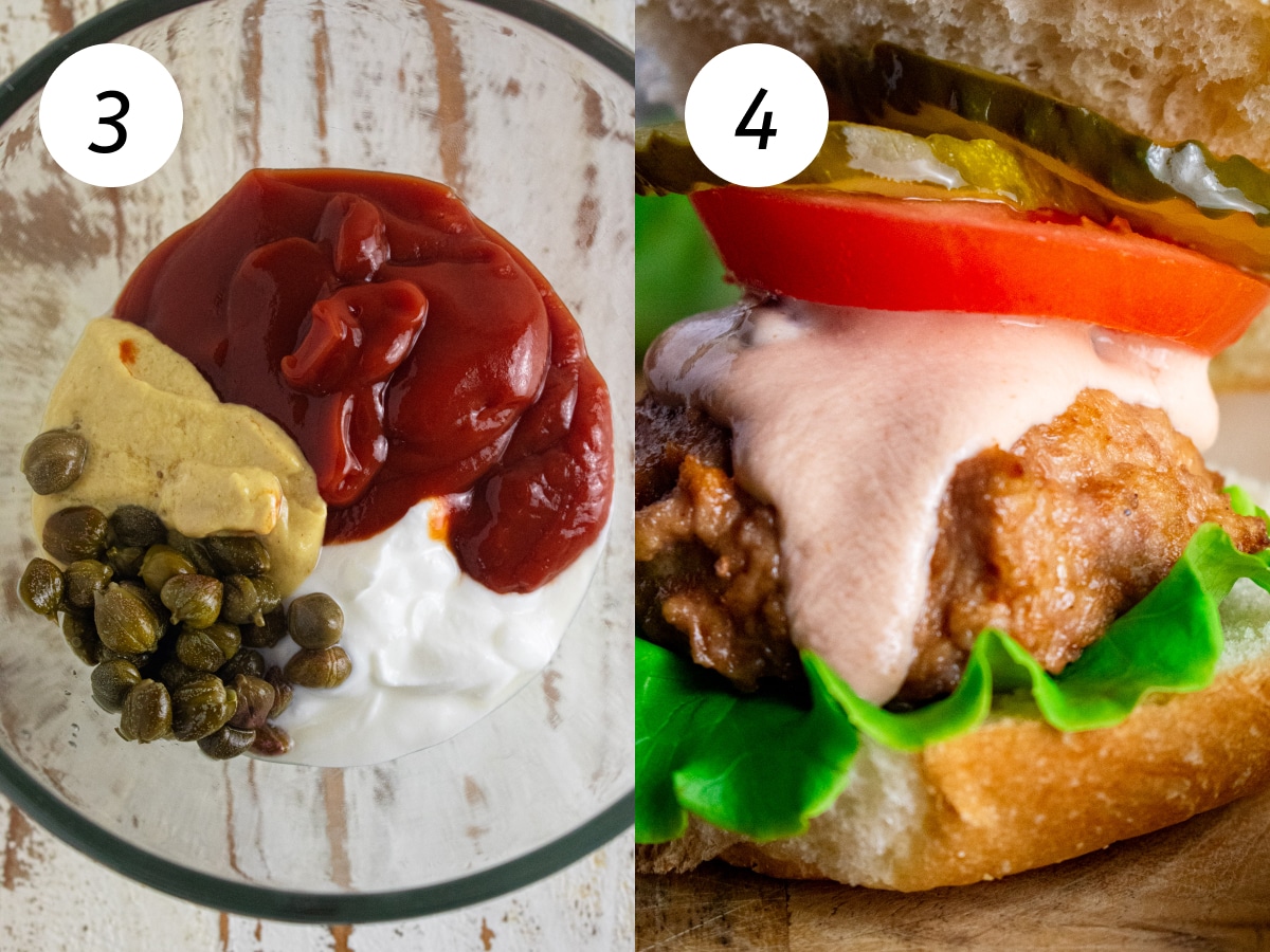 Steps three and four of the cooking process to make this recipe.