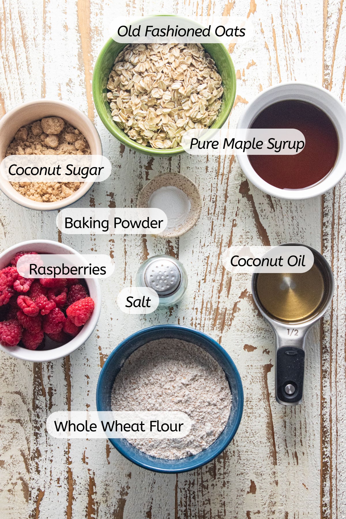 The ingredients needed for this recipe with labels included.