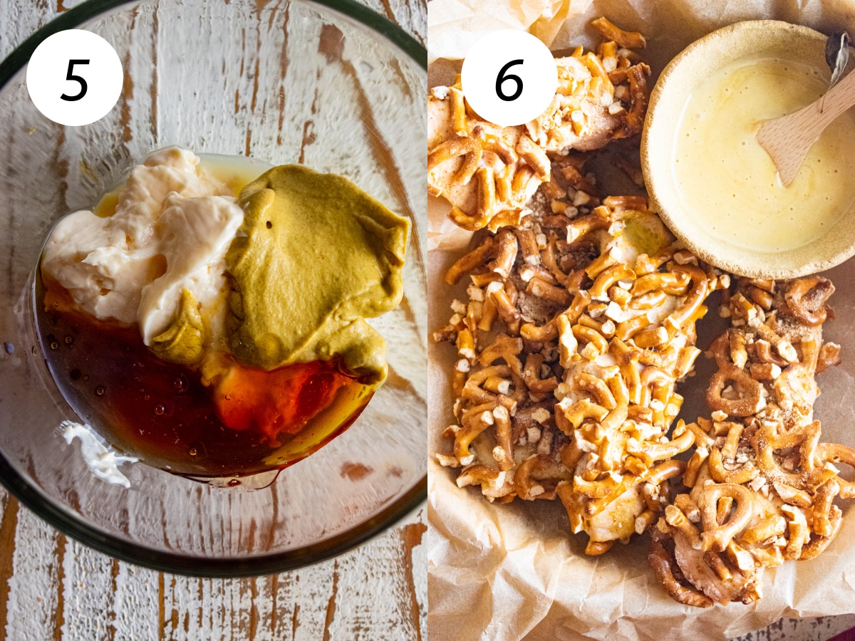 Steps 5 and 6 of the cooking process to make this recipe.