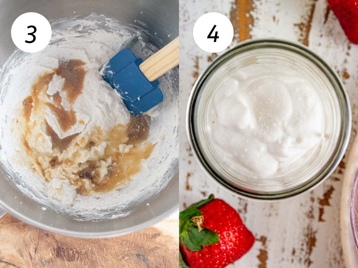 Steps one and two of the cooking process to make this recipe.