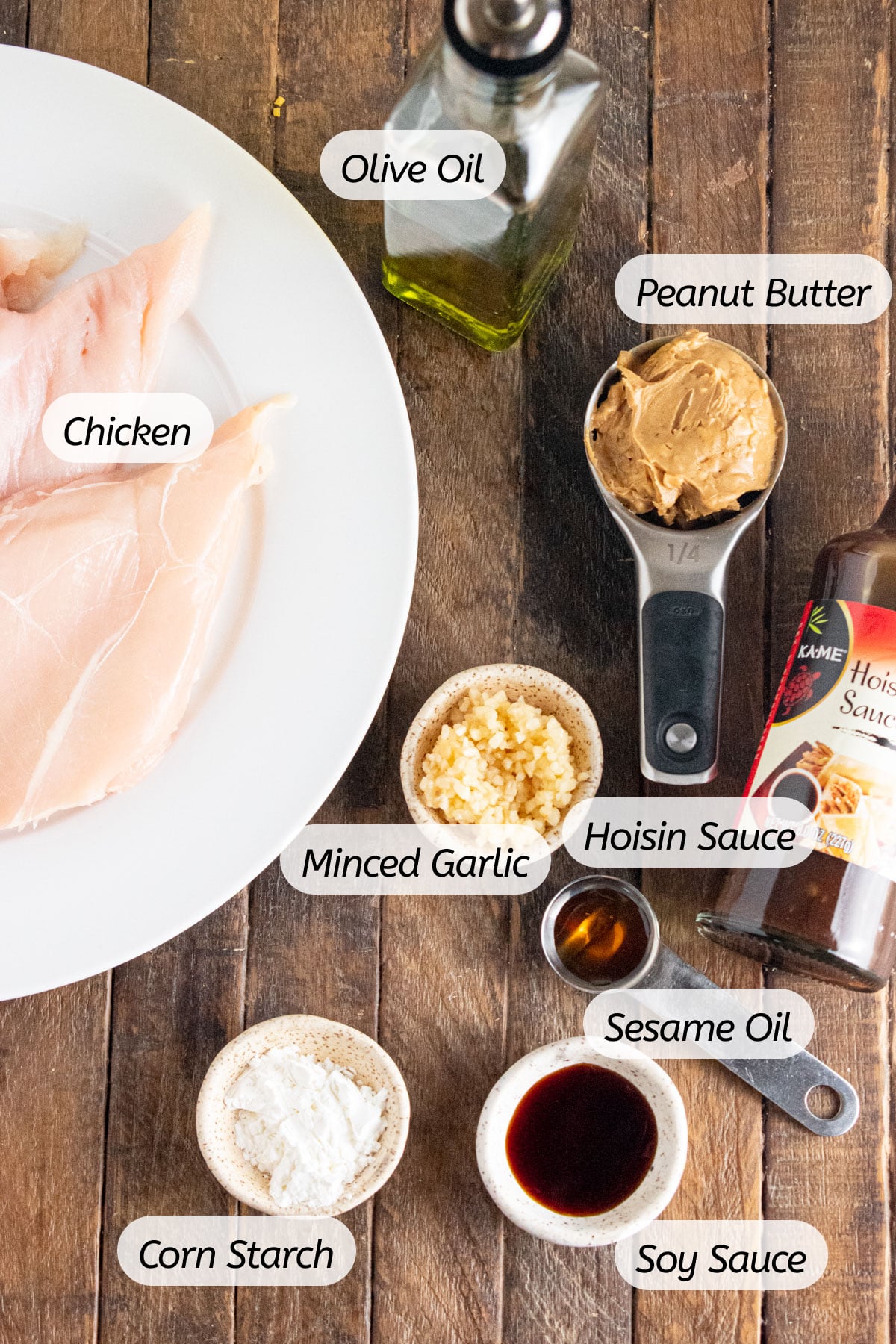 The ingredients needed to make this recipe with labels included.