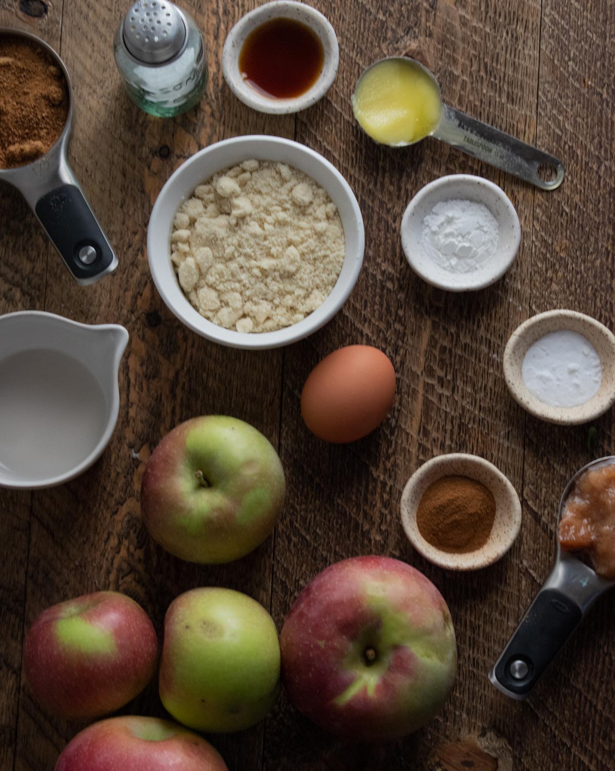 ingredients to make healthy apple bread