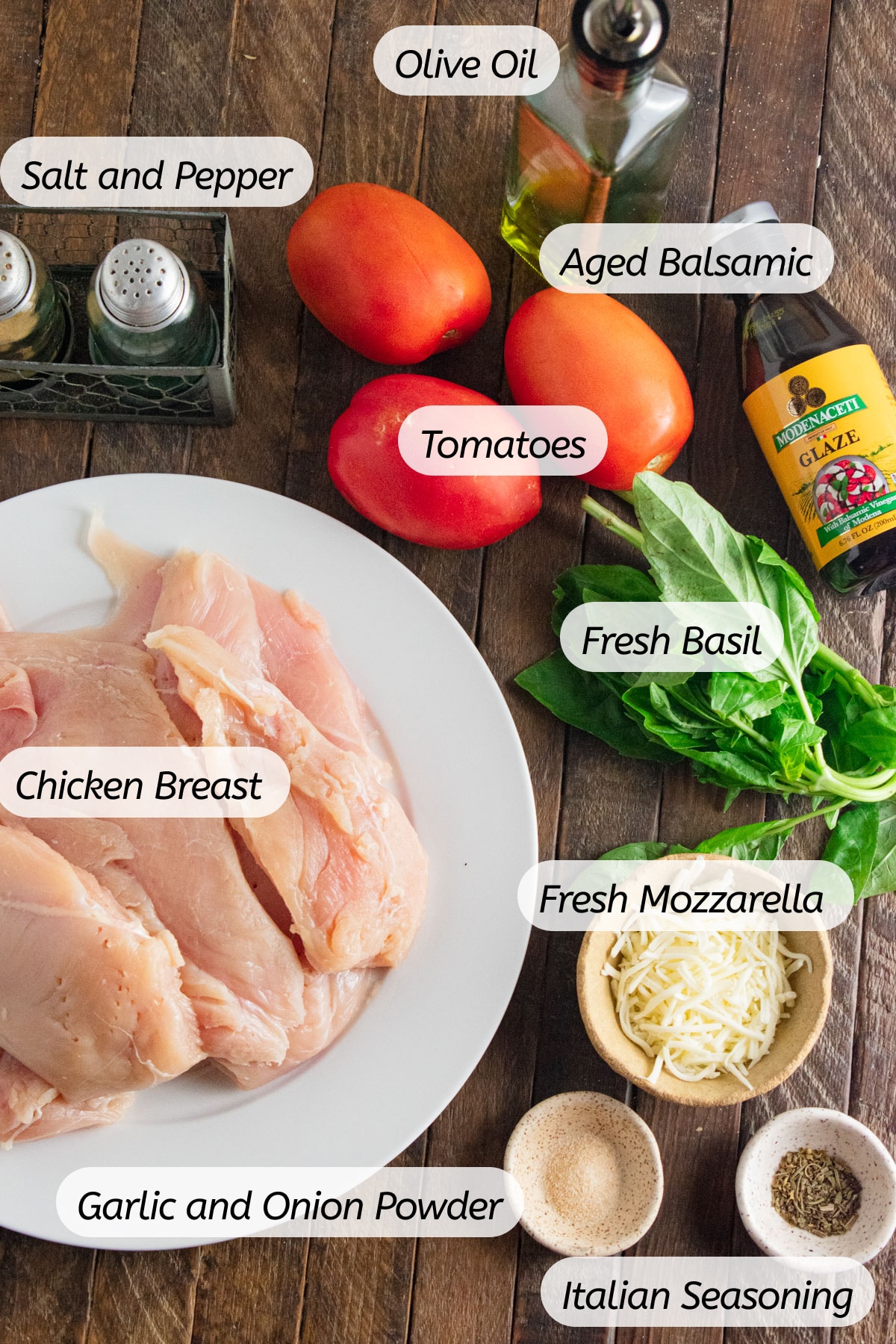 All the ingredients needed to make this recipe with labels included.