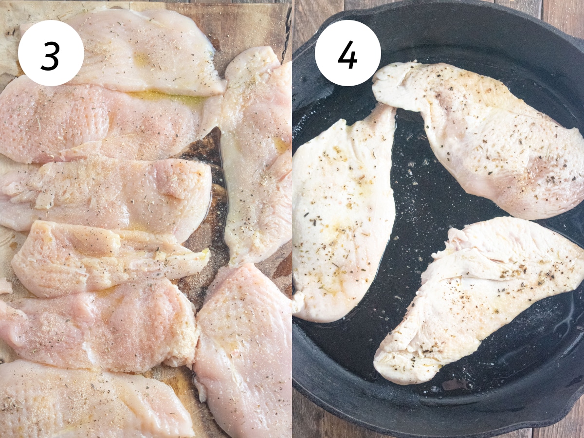 Steps 3 and 4 of the cooking process to make this recipe.