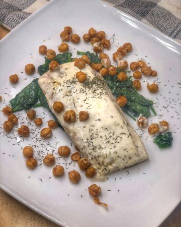 roasted mahi mahi and chickpeas