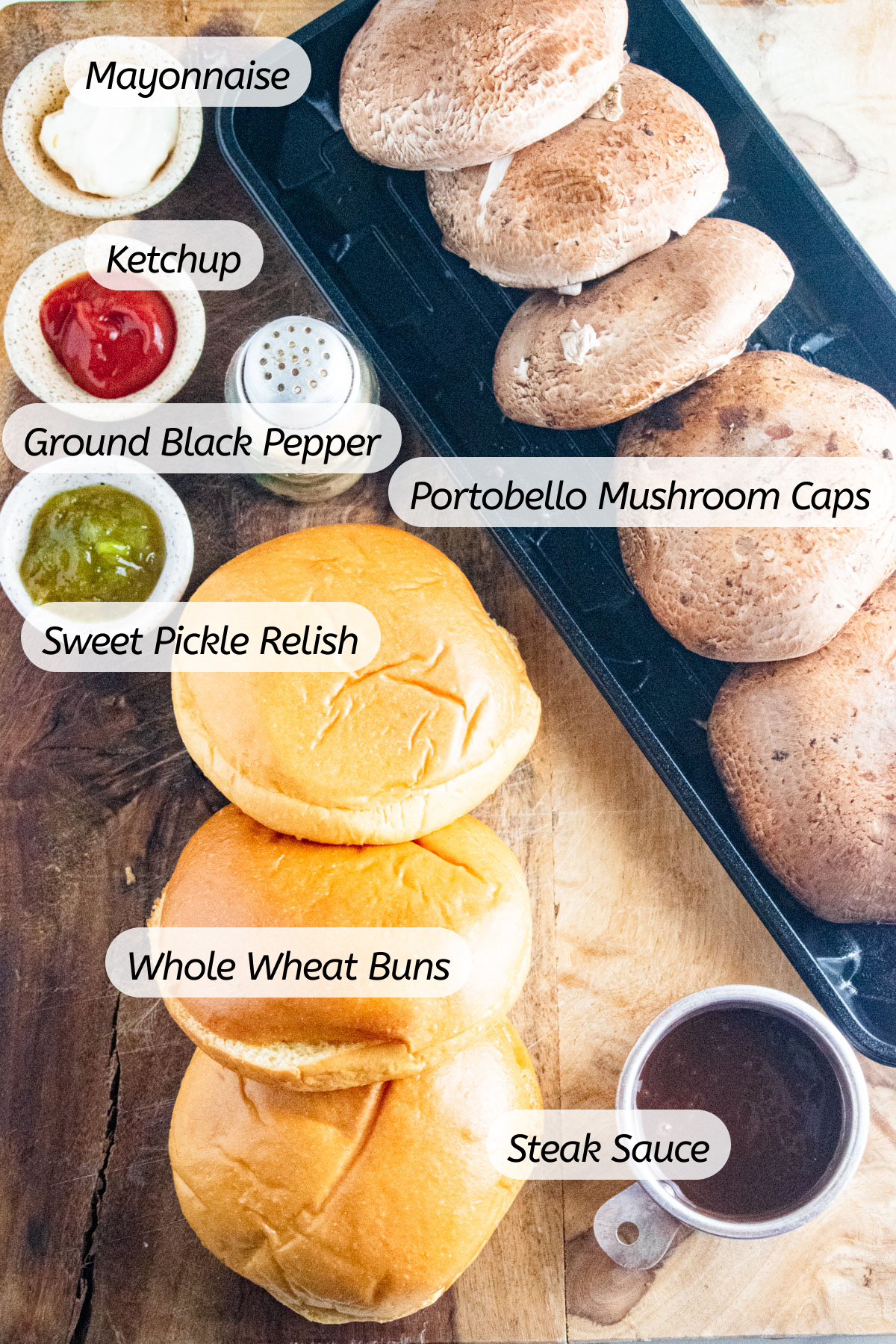 A list of ingredients needed for this recipe with labels included.
