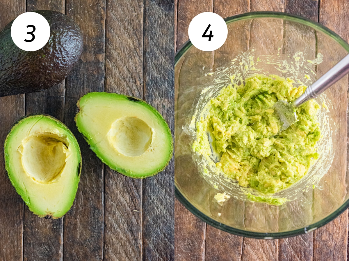 Steps 3 and 4 of the cooking process to make this recipe.