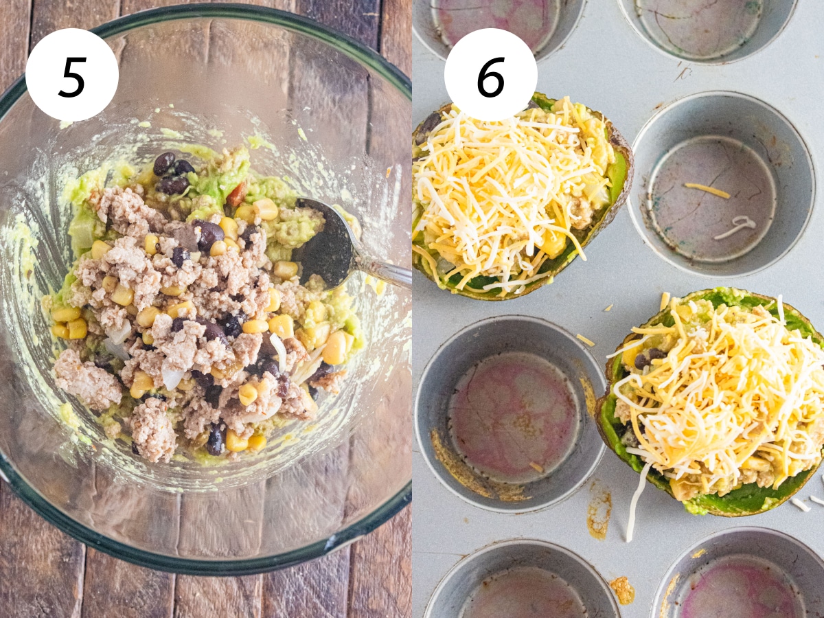 Steps 5 and 6 of the cooking process to make this recipe.
