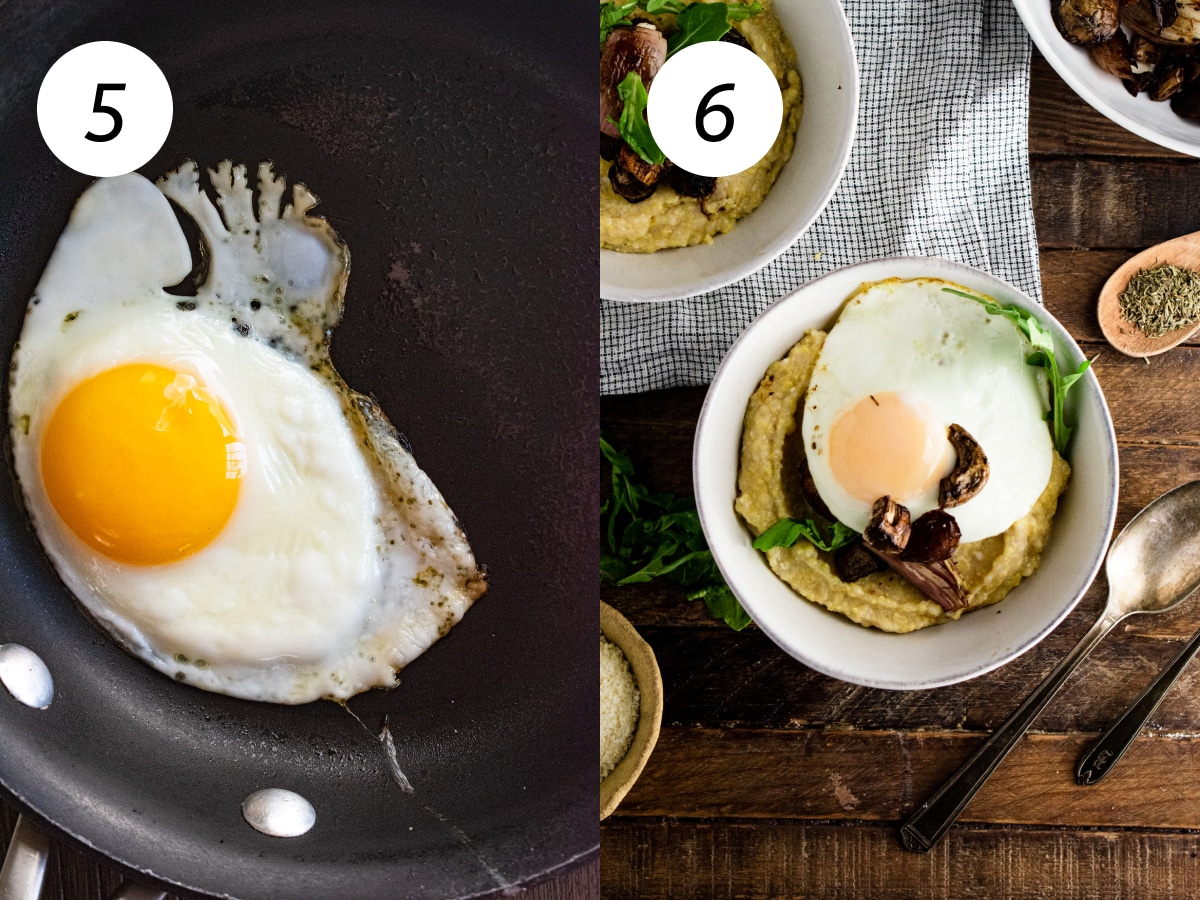Steps 5 and 6 in the cooking process for this recipe.