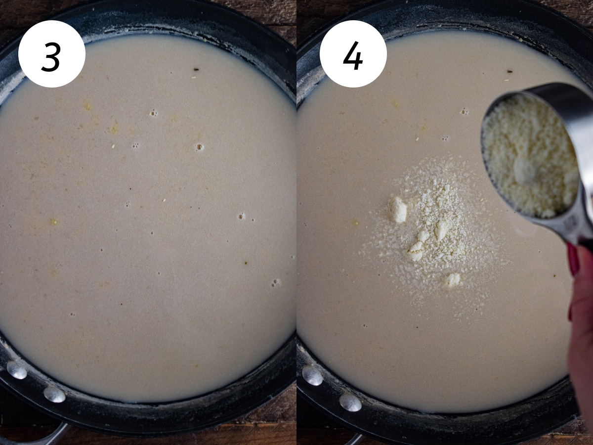 Steps 3 and 4 in the cooking process for this recipe.