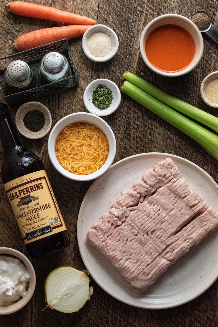 ingredients to make buffalo chicken sloppy joes