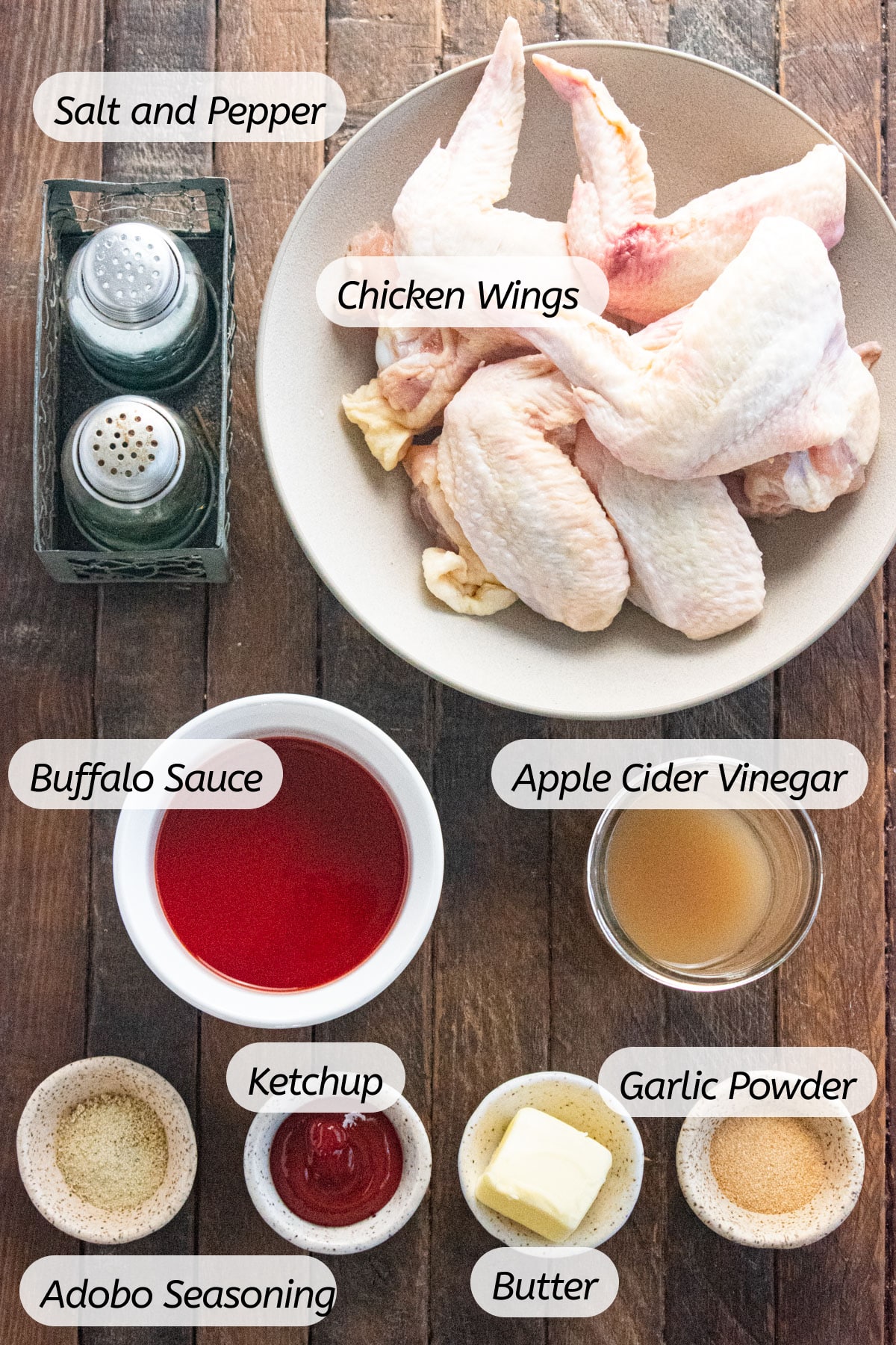 All of the ingredients you will need to make this recipe with labels included. 