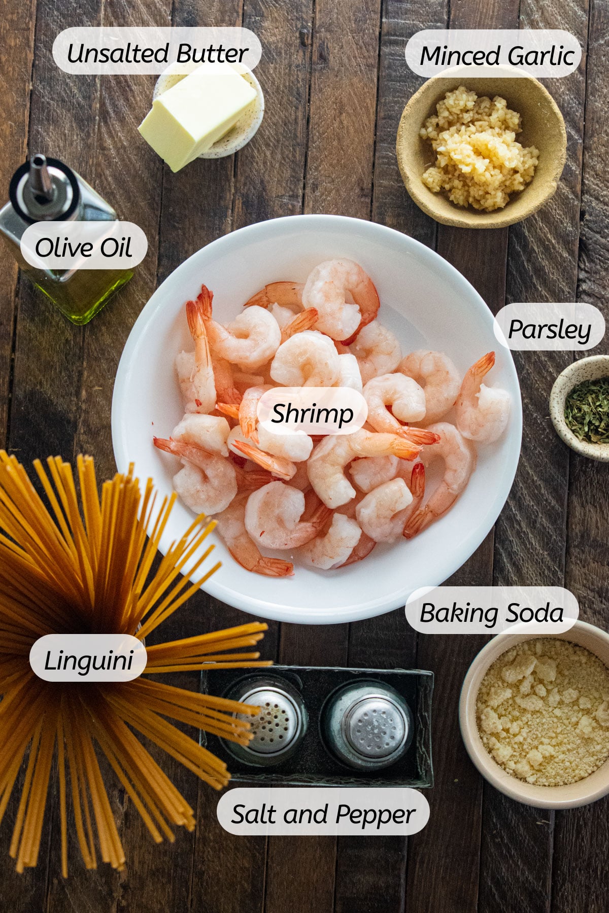 Ingredients needed for this recipe with labels included.